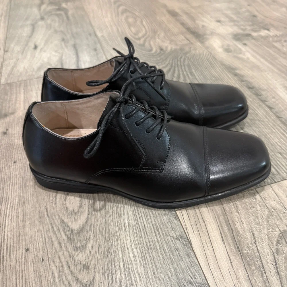 Florsheim Kids Reveal Cap Toe Oxford Jr Dress Shoes Black Boys Size 5M